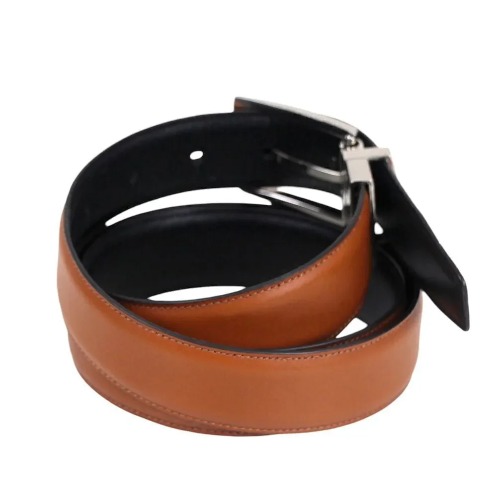 CLASSIC BLACK BROWN REAL LEATHER 1 3/8